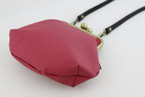 Women's Fuchsia Genuine Leather Clutch Bag with Strap | PINKOASIS