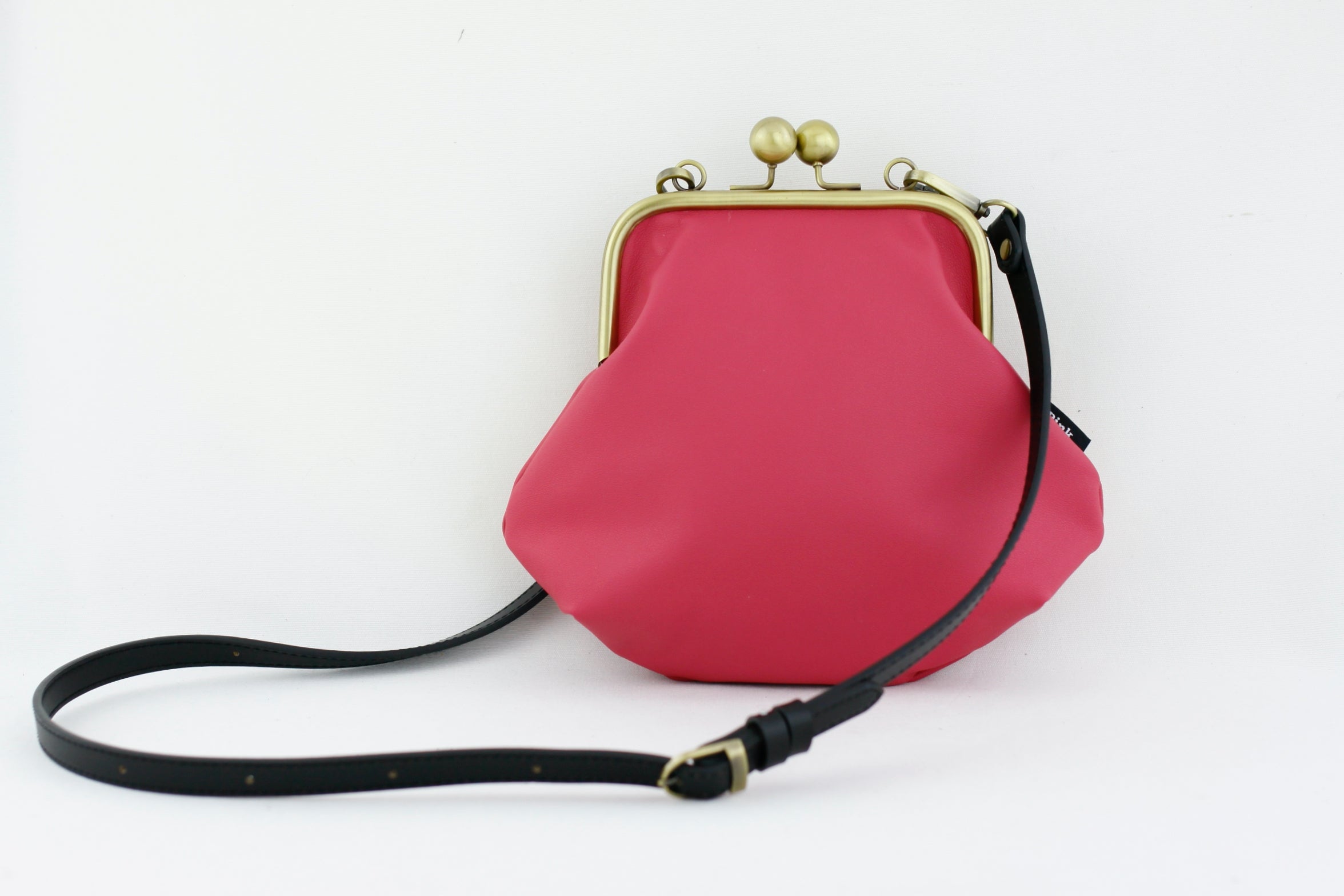 Women's Fuchsia Genuine Leather Clutch Bag with Strap | PINKOASIS
