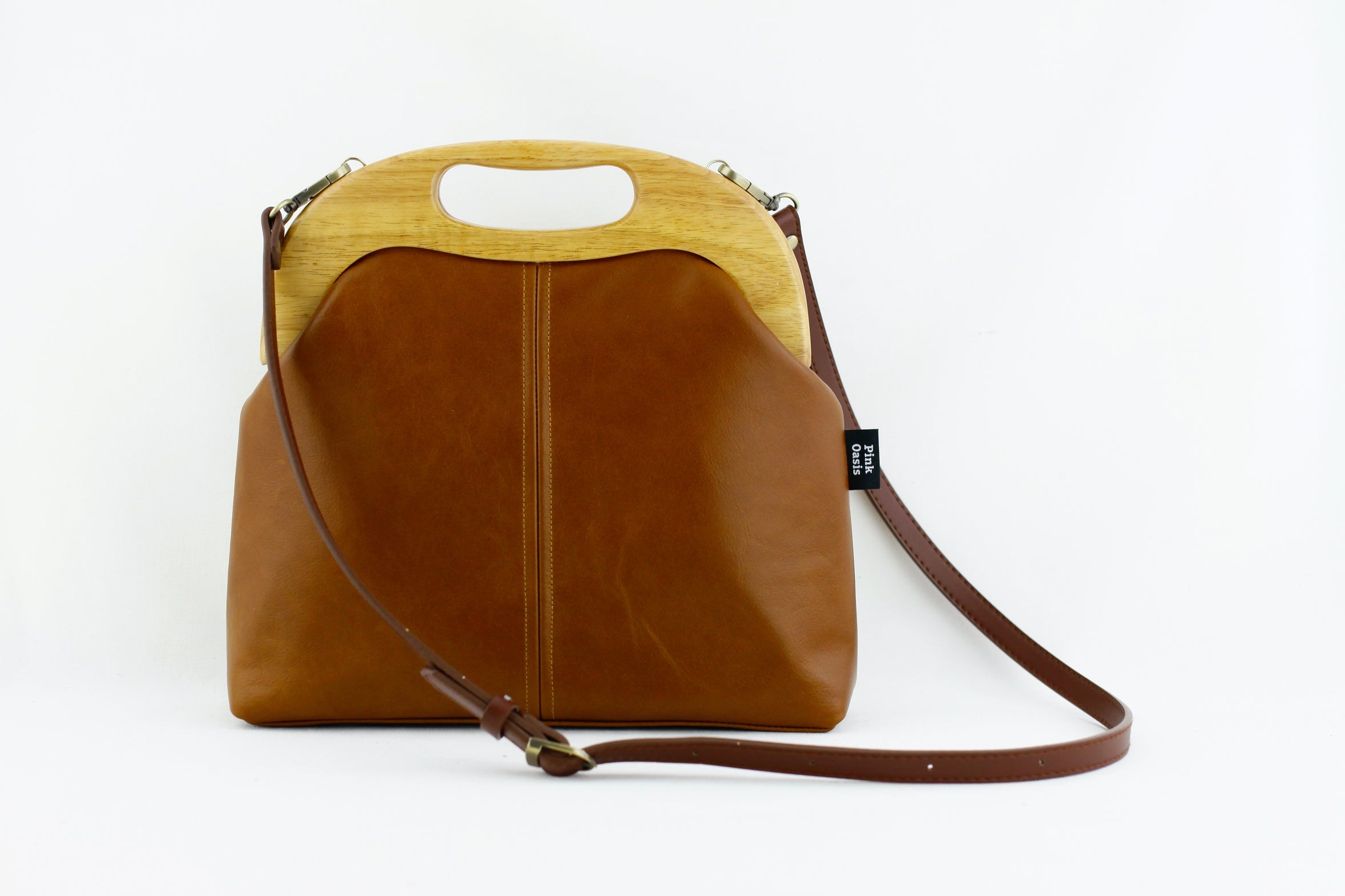 Women's Luxury Chestnut Leather Bag | PINKOASIS