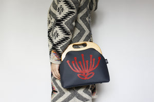 Waratah Navy & Red Leather Bag (PinkOasis X Felicity)