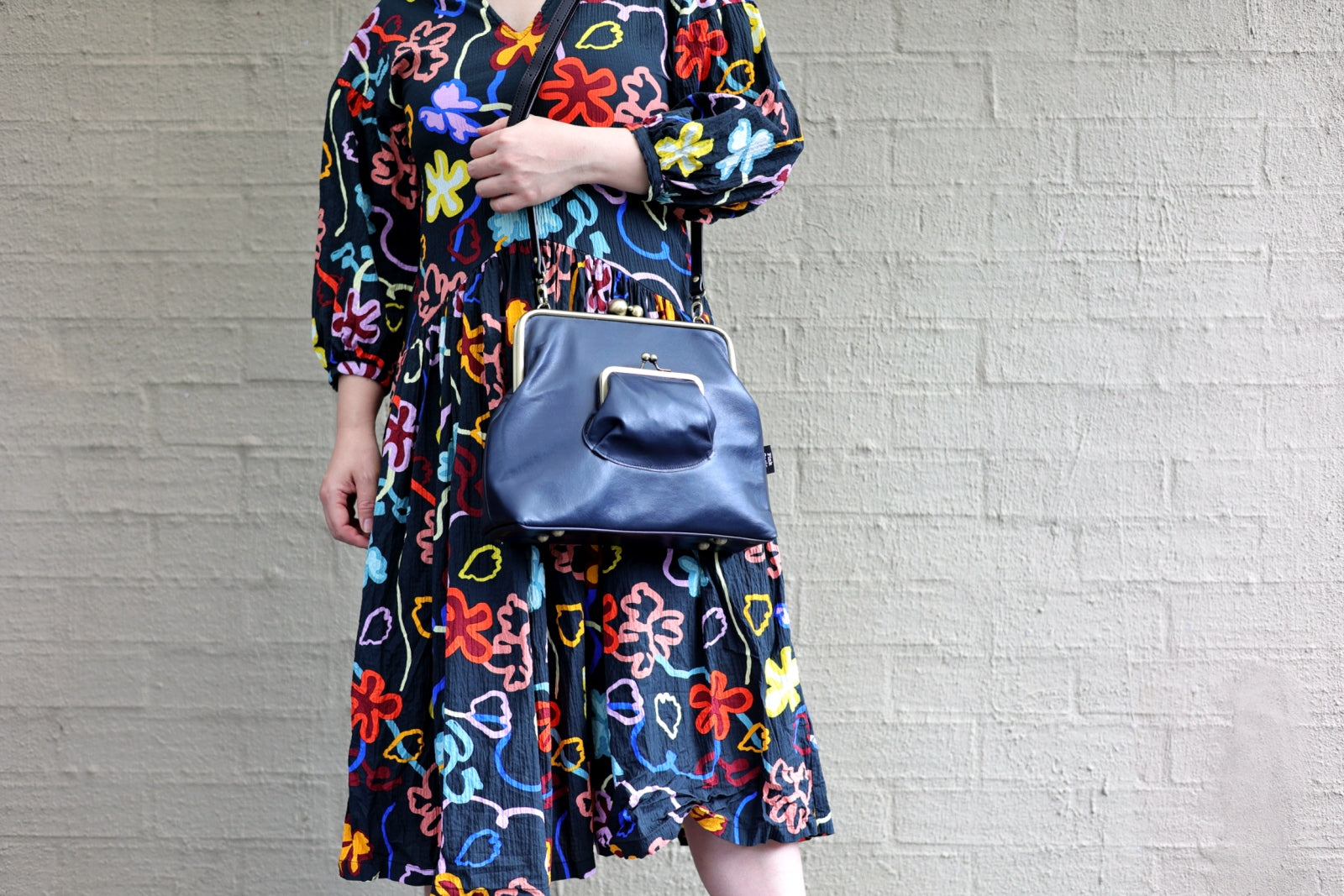 Midnight Blue Leather Crossbody Bag Handmade in Australia | PINK OASIS