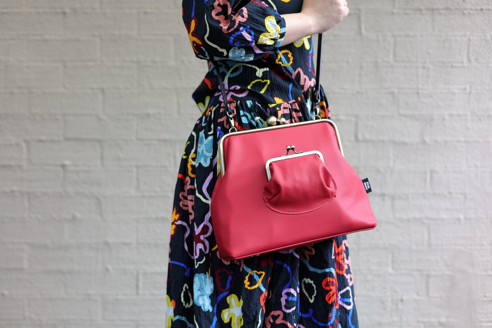Handmade Crimson Red Leather Crossbody Bag | PINK OASIS