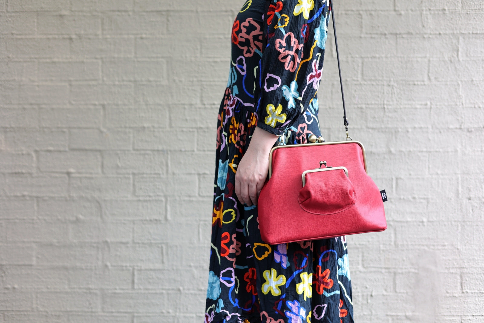 Handmade Crimson Red Leather Crossbody Bag | PINK OASIS