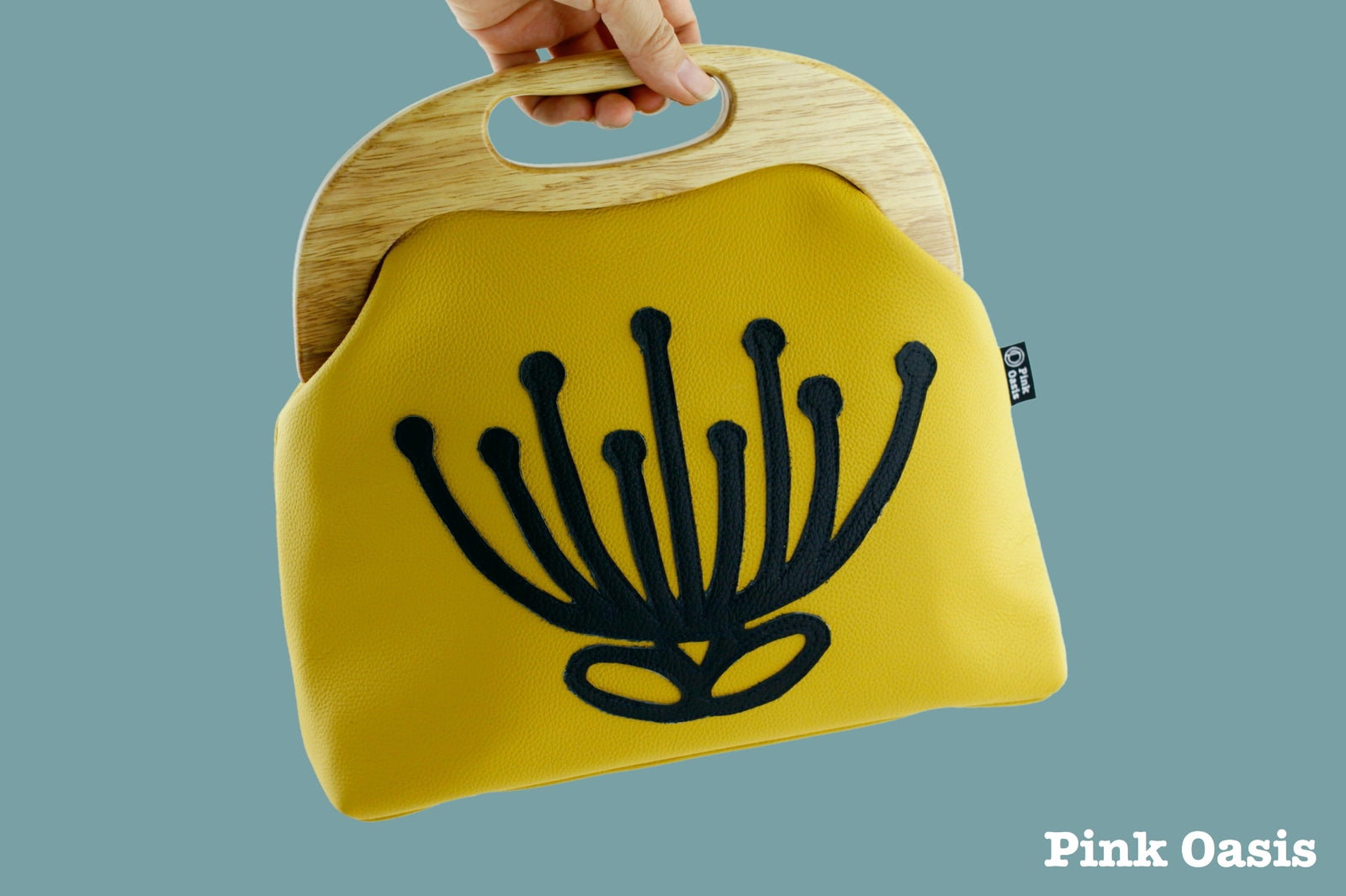 Mustard & Black Waratah Leather Bag | PINKOASIS