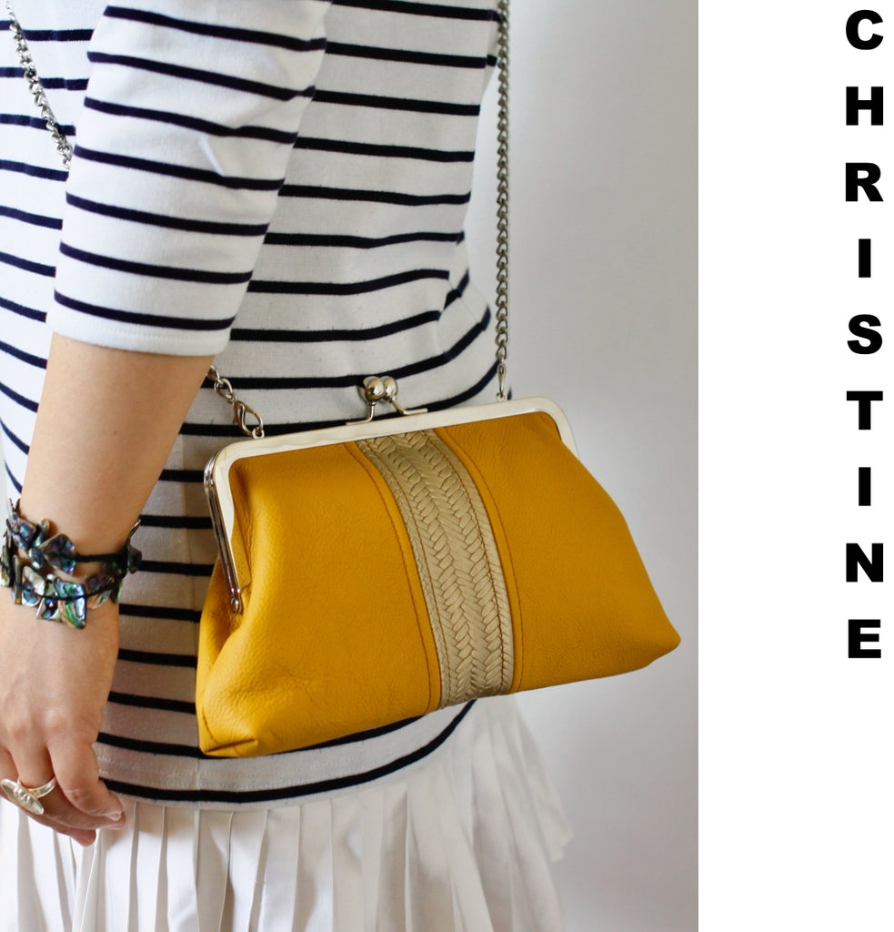 CHRISTINE | leather kisslock clutches