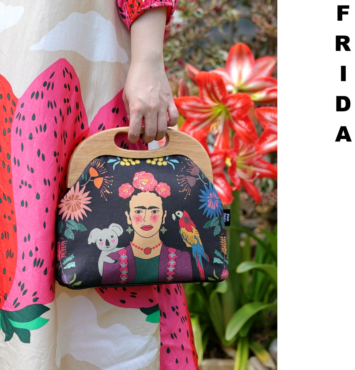 Frida Kahlo Clutch Wristlet Bags Handmade in Australia | PINK OASIS 
