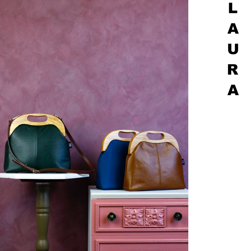 LAURA | leather wood Frame Bags