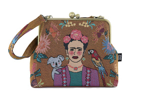 Tapestry Woven Fabric Frida Down Under Crossbody Bag | PINK OASIS