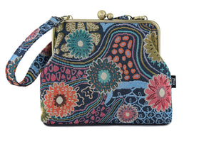 Tapestry Woven Fabric Gerberas Flower Crossbody Bag | PINK OASIS