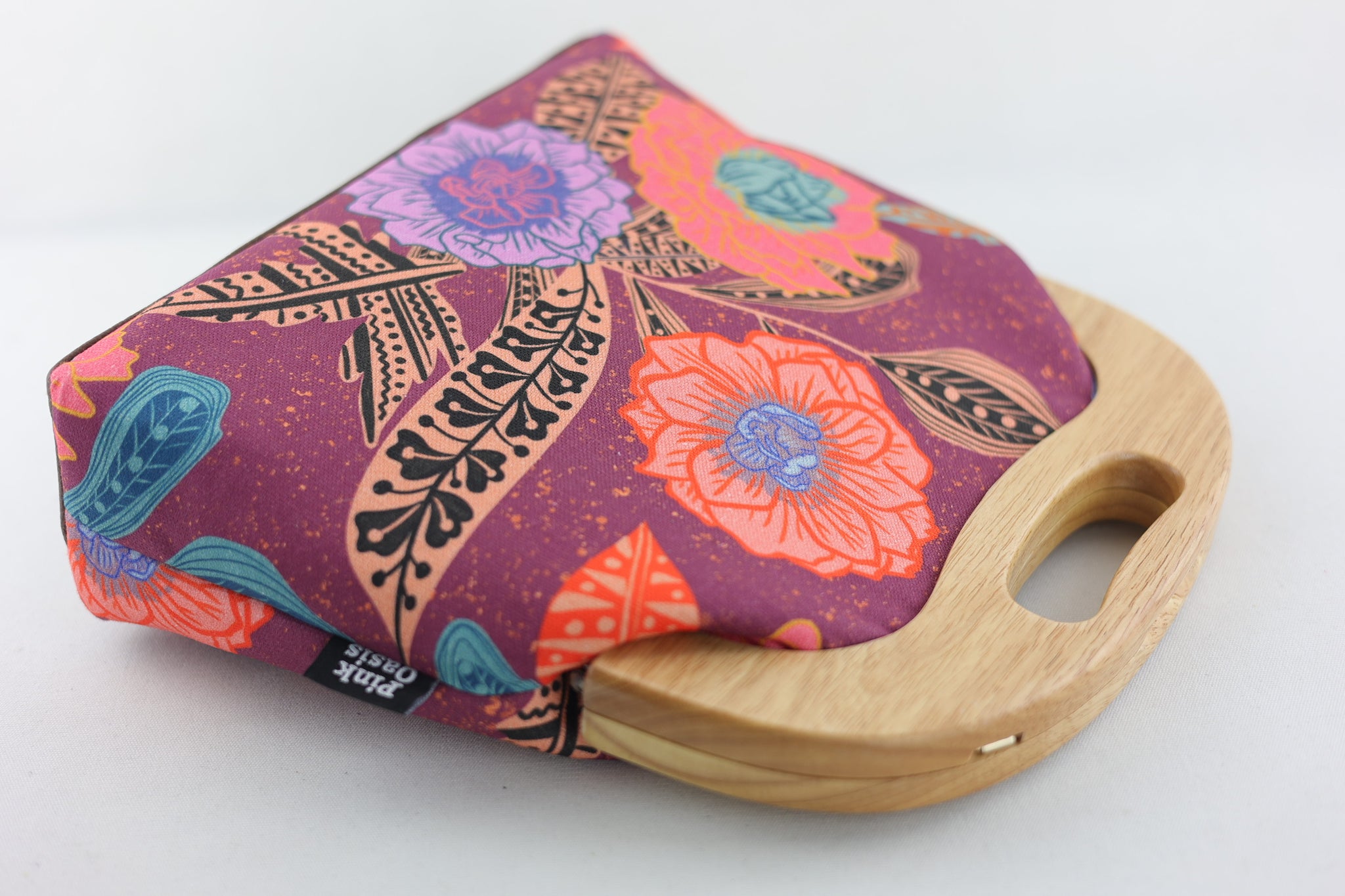 Garden Geranium Large Wood Frame Bag | PINK OASIS