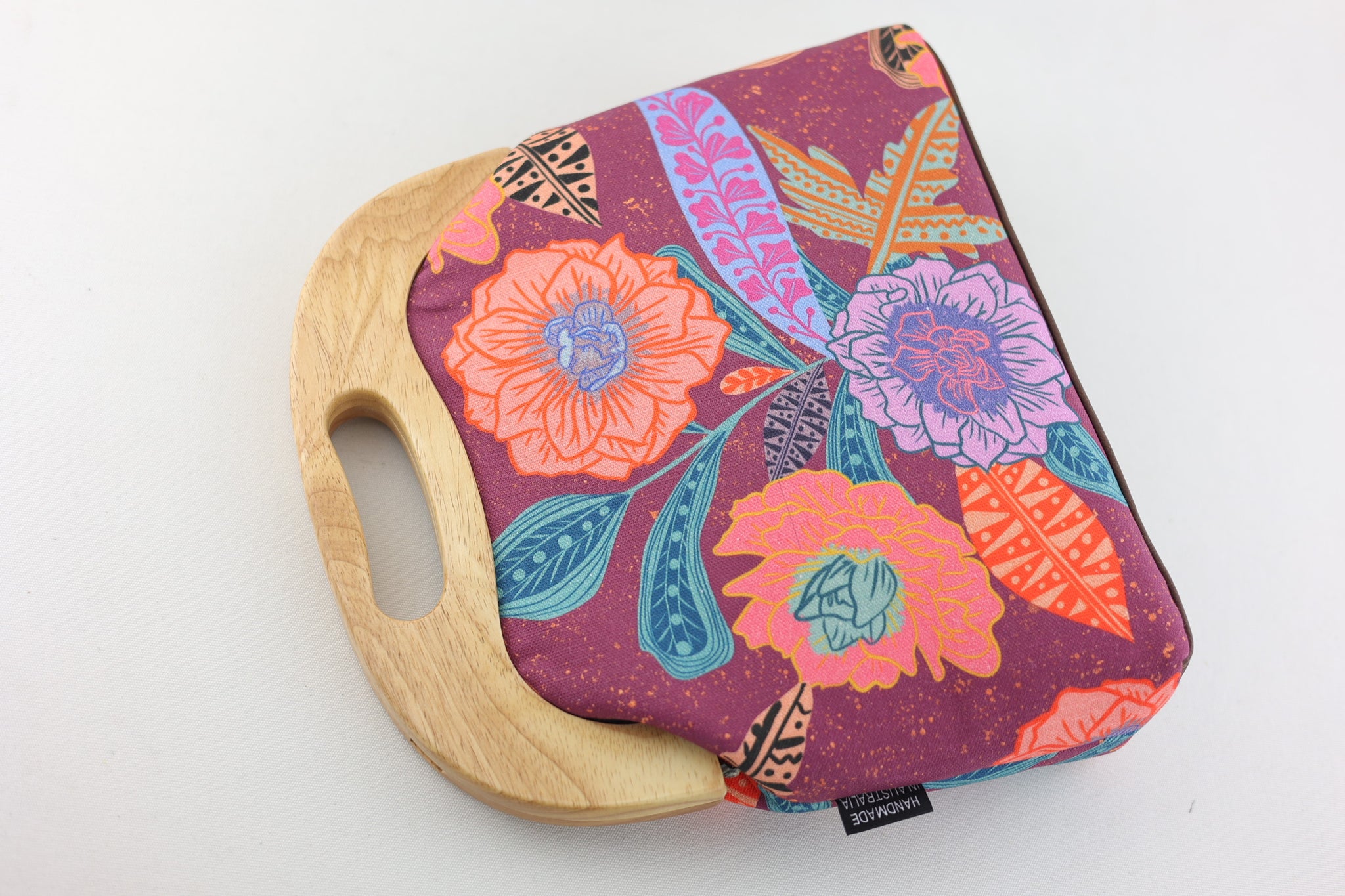 Garden Geranium Large Wood Frame Bag | PINK OASIS