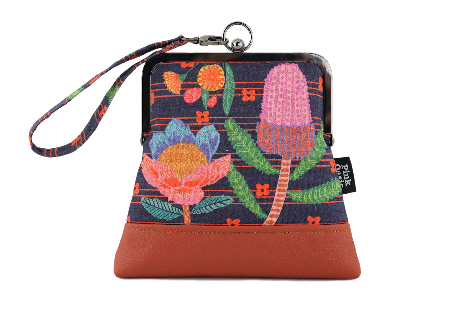 Australian Native Flowers (Orange Bottom) Wristlet | PINK OASIS
