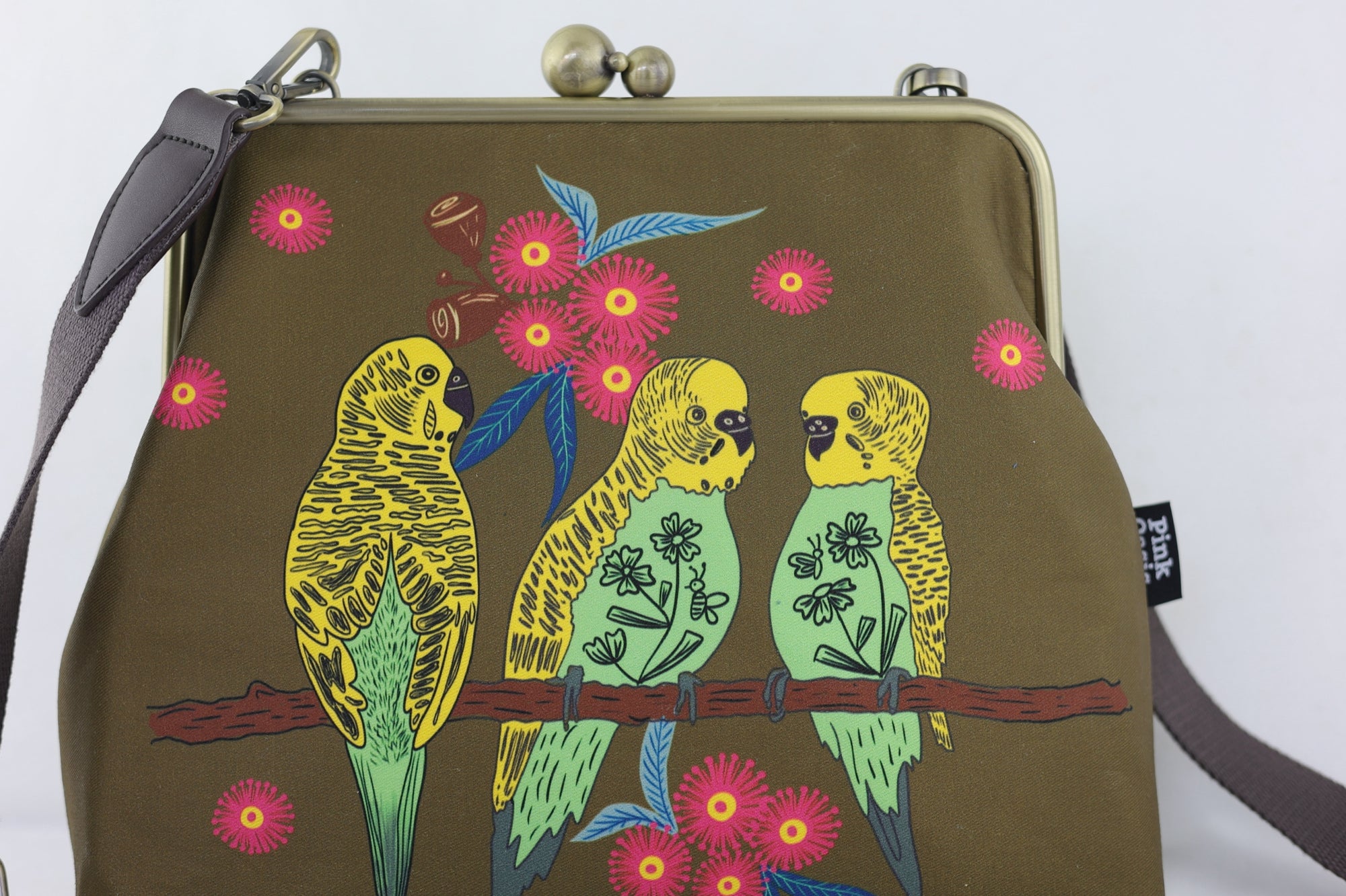 Budgies Crossbody Bag with Webbing Strap | PINK OASIS