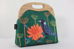 Magpie & Waratah Green Large Wood Frame Bag | PINK OASIS