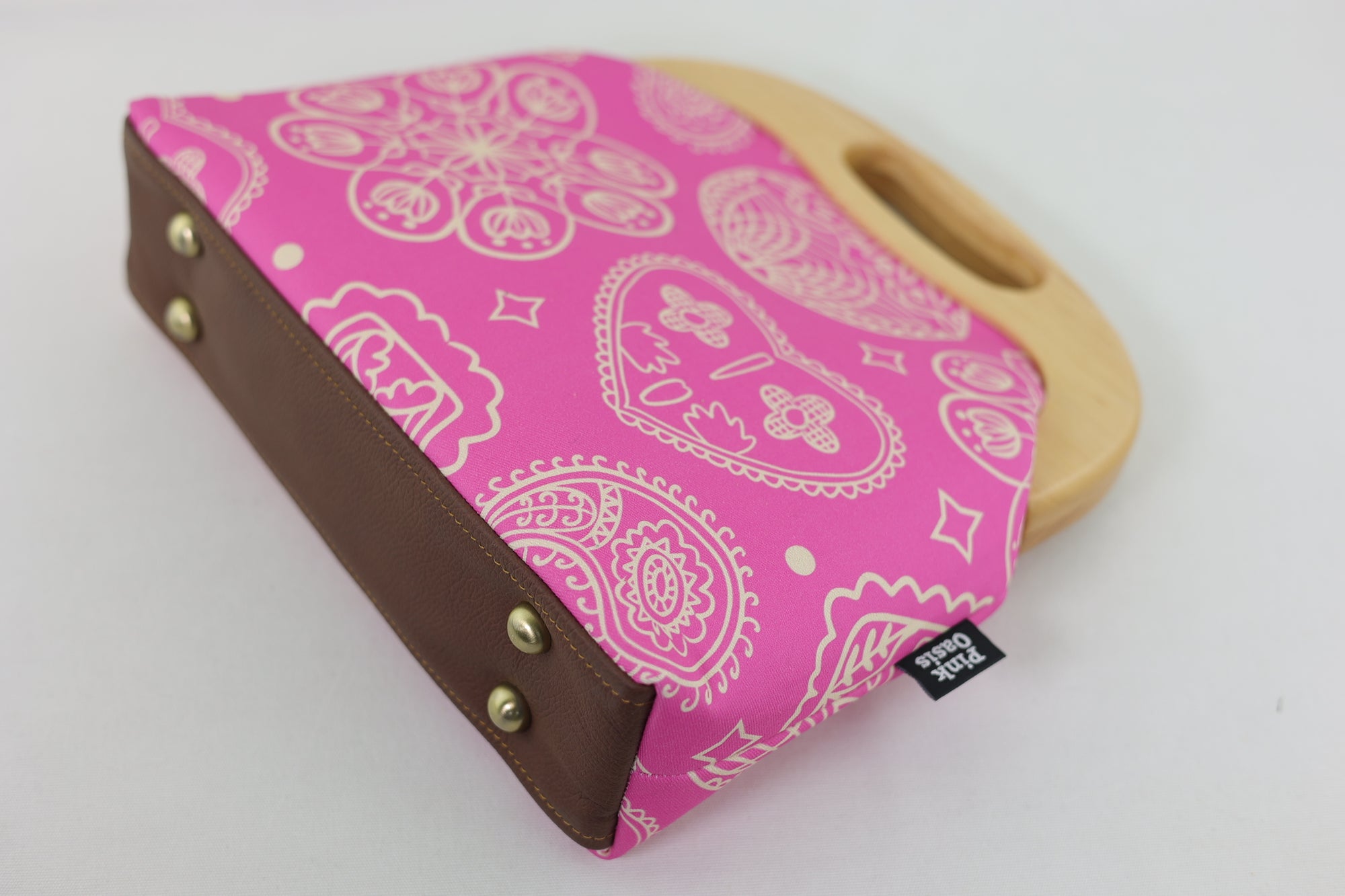 Mandala Fuchsia Large Wood Frame Bag | PINK OASIS