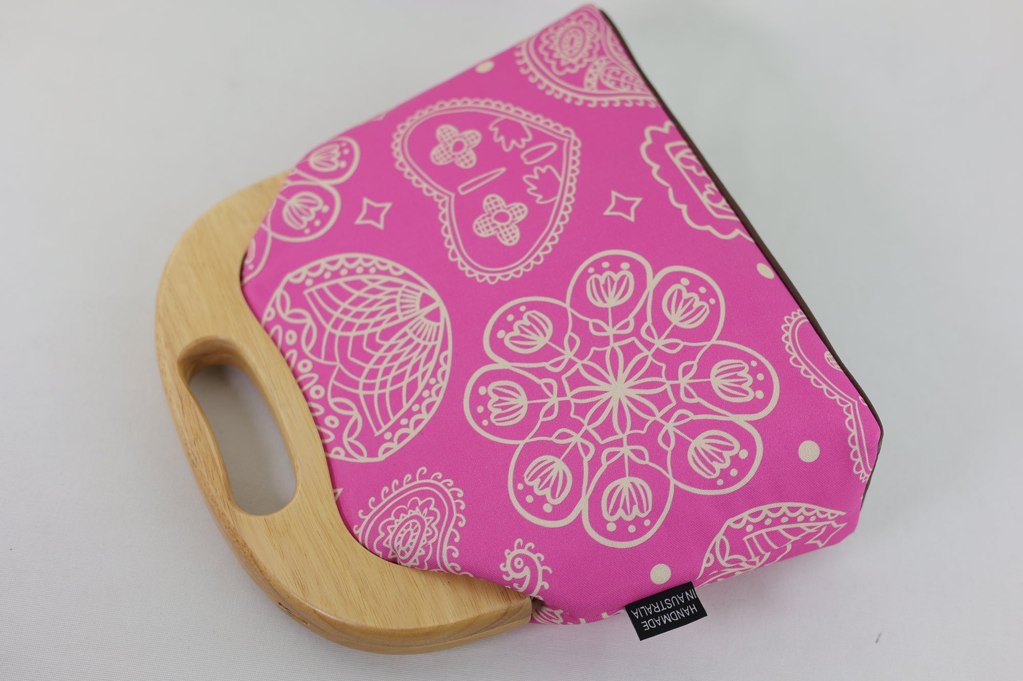 Mandala Fuchsia Large Wood Frame Bag | PINK OASIS