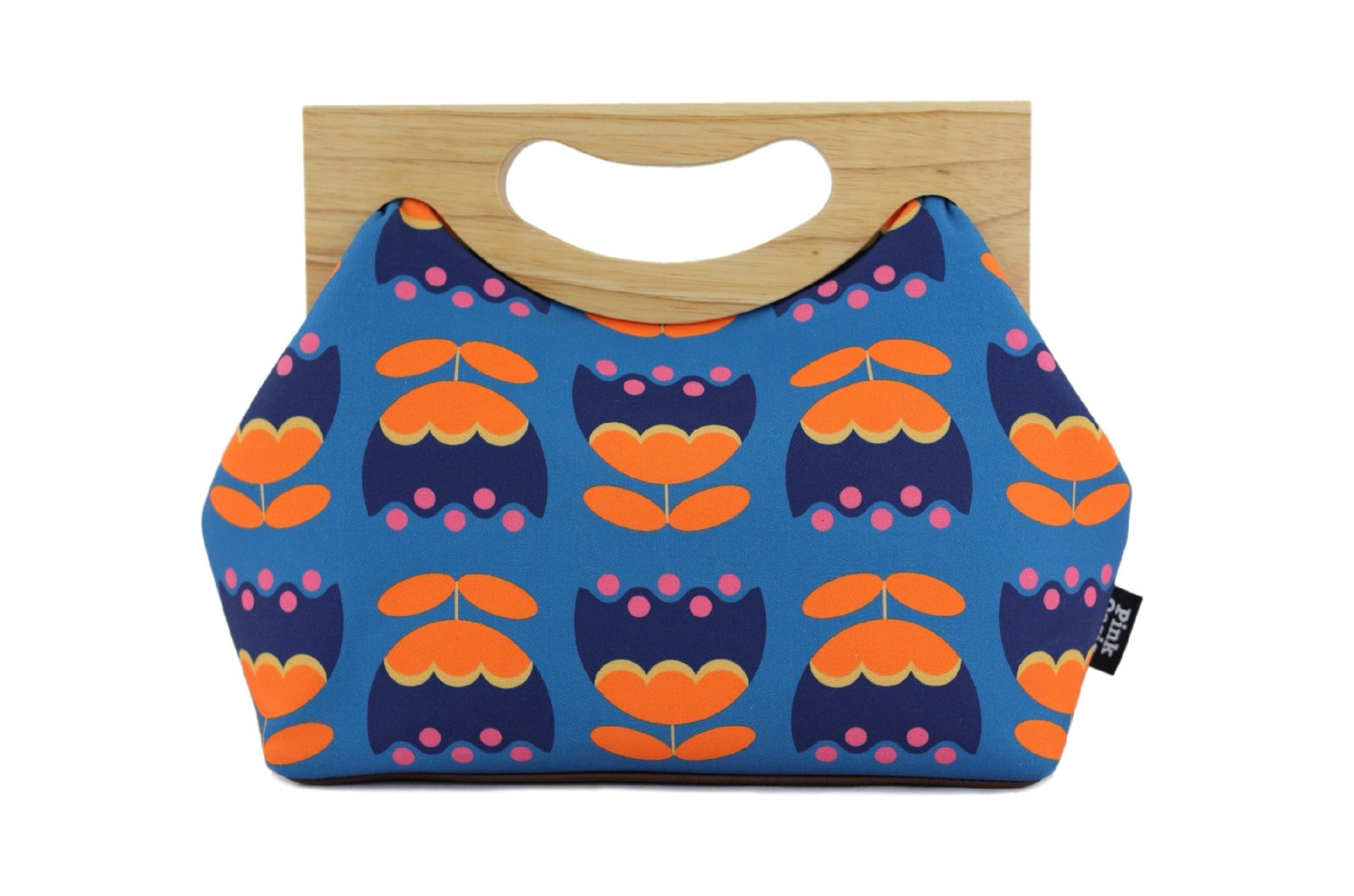 Tulips Flower Medium Size Wood Frame Bag | PINK OASIS