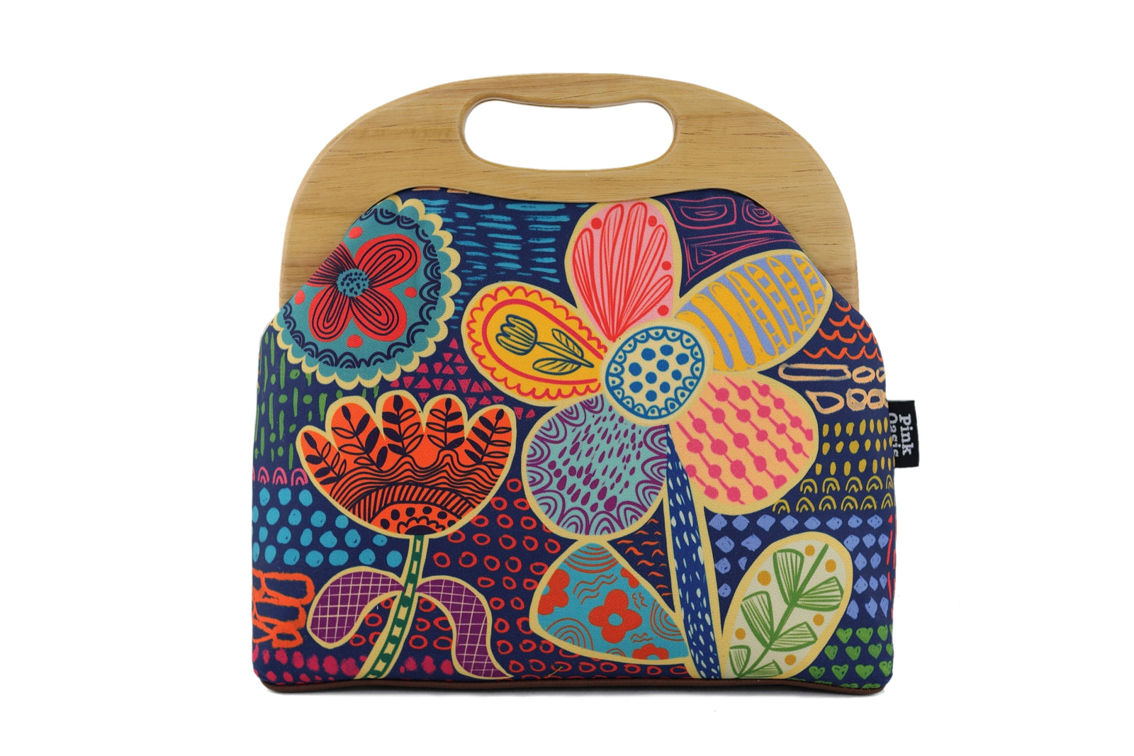Doodle Flora Clutch Bag Handmade in Australia | PINK OASIS