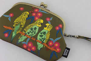 Budgies Wristlet Wallet (with Double Kisslock Clasps)