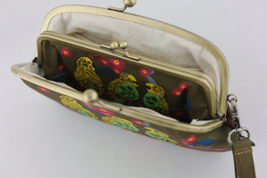 Budgies Wristlet Wallet (with Double Kisslock Clasps)