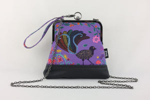 Lyre Bird Navy Bottom Wristlet | PINK OASIS