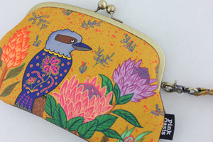 Kookaburra & Proteas Wristlet Wallet (with Double Kisslock Clasps)