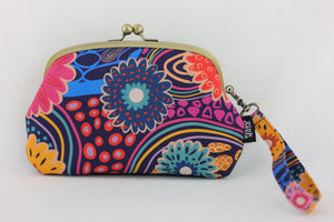 Gerberas Wristlet Wallet (with Double Kisslock Clasps)