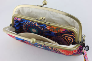 Gerberas Wristlet Wallet (with Double Kisslock Clasps)