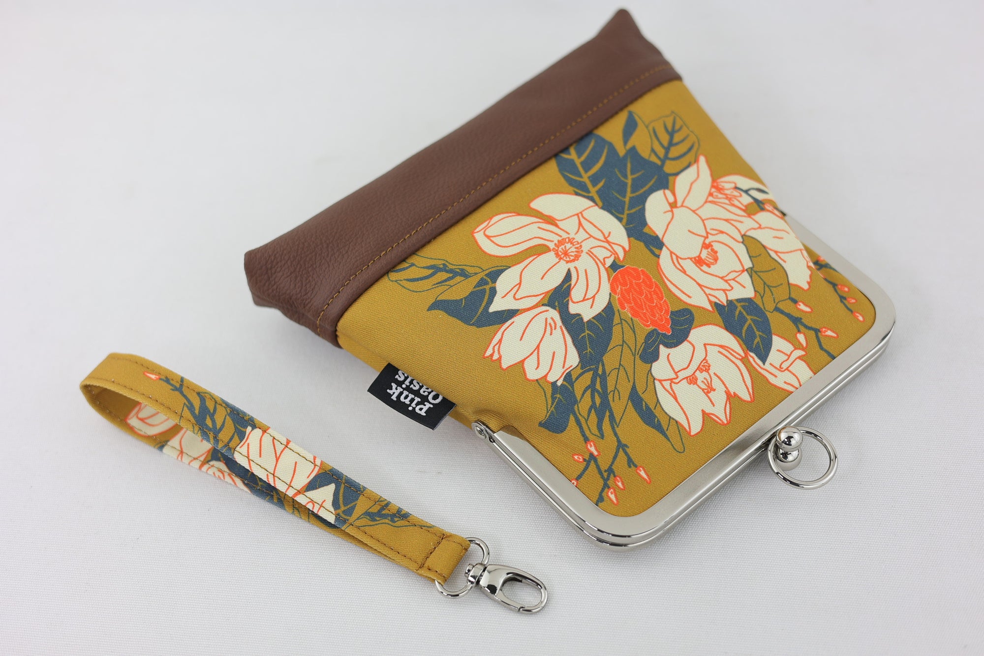 Magnolia Mustard Wristlet Handmade in Australia | PINK OASIS