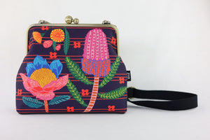 Australian Native Flower Crossbody Bag with Webbing Strap | PINK OASIS