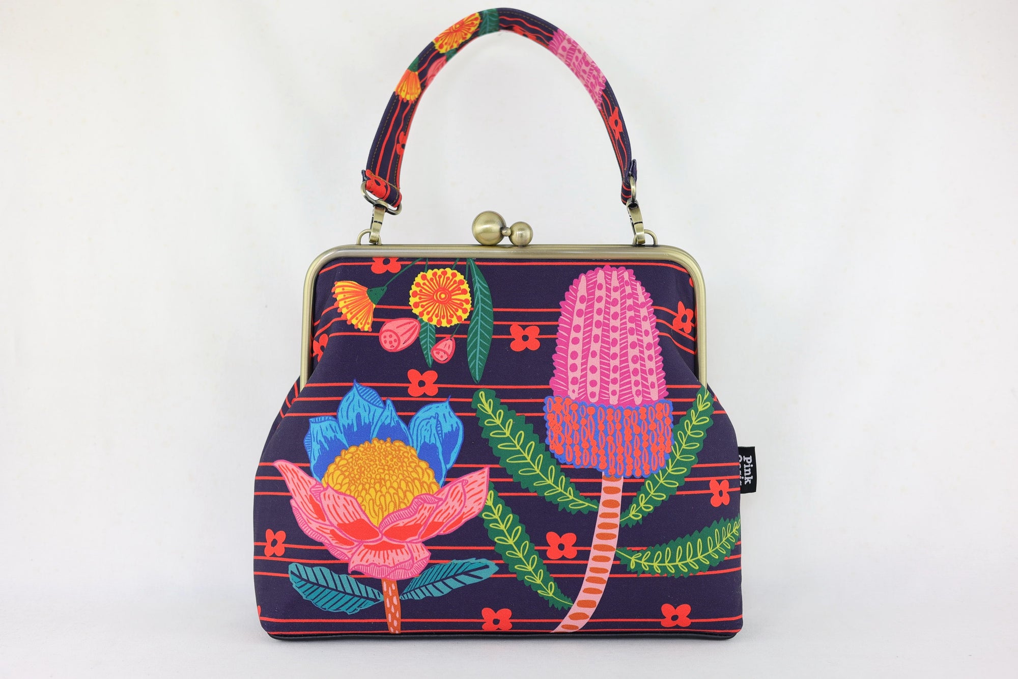 Australian Native Flower Crossbody Bag with Webbing Strap | PINK OASIS