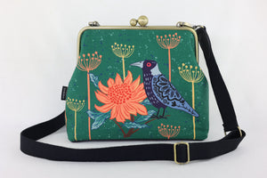 Magpie & Waratah Green Crossbody Bag with Webbing Strap | PINK OASIS