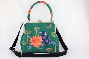 Magpie & Waratah Green Crossbody Bag with Webbing Strap | PINK OASIS