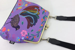 Lyre Bird Crossbody Bag with Webbing Strap | PINK OASIS