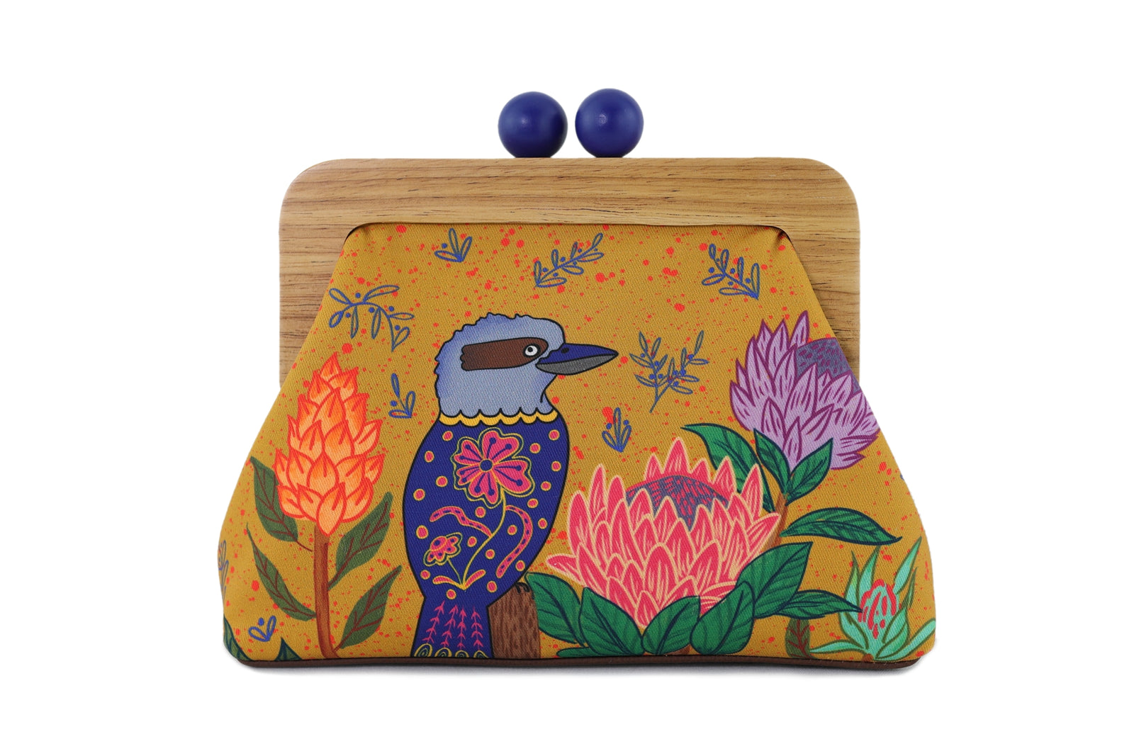 Kookaburra and Proteas Flower Clutch | PINK OASIS