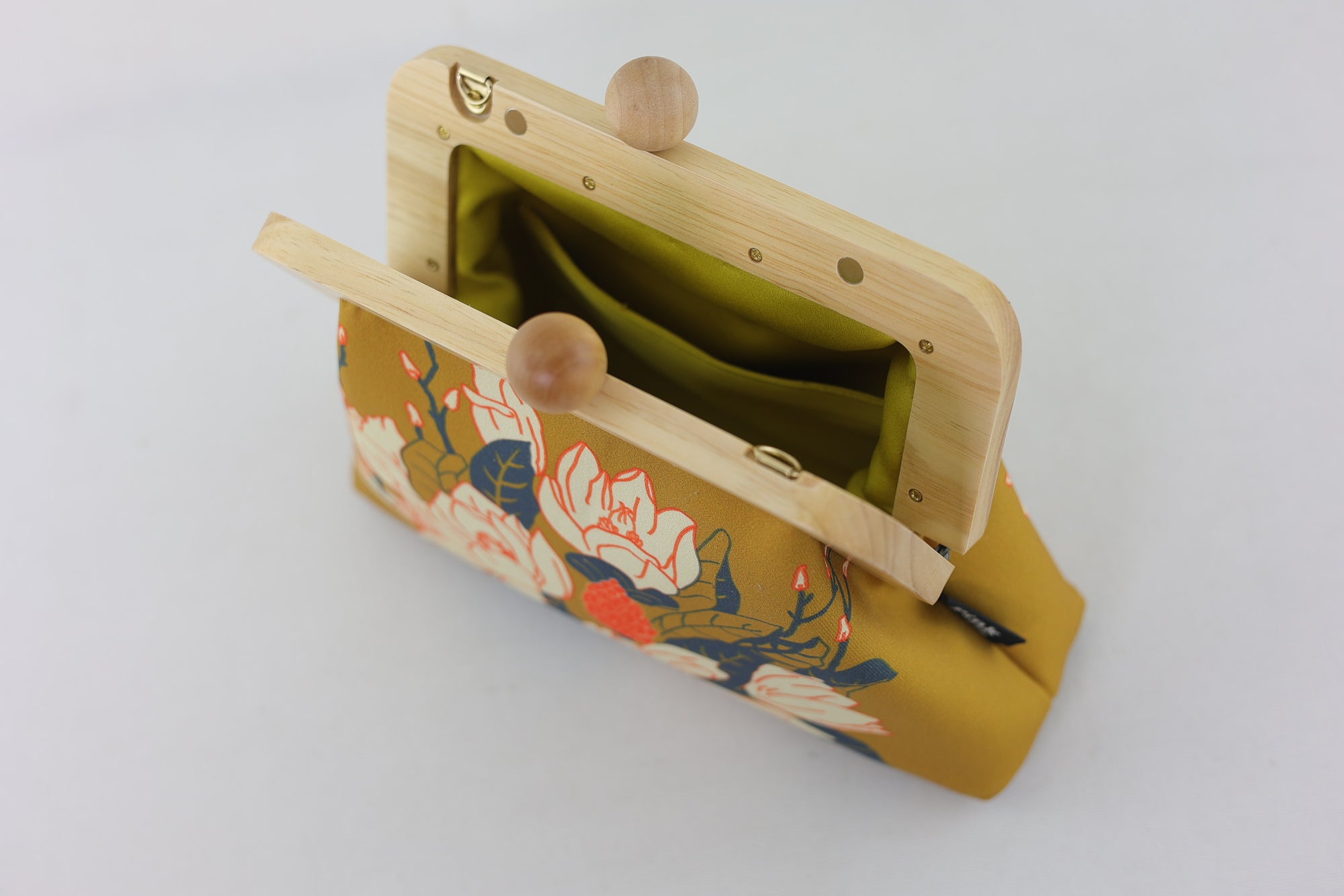 Magnolia Mustard Clutch Bag Handmade in Australia | PINK OASIS