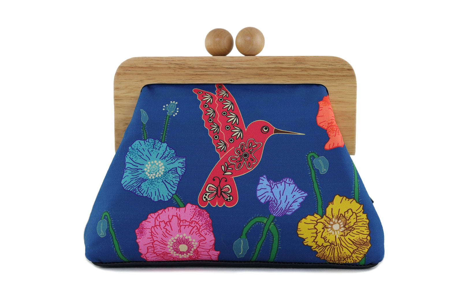 Poppies & Hummingbird Clutch | PINK OASIS