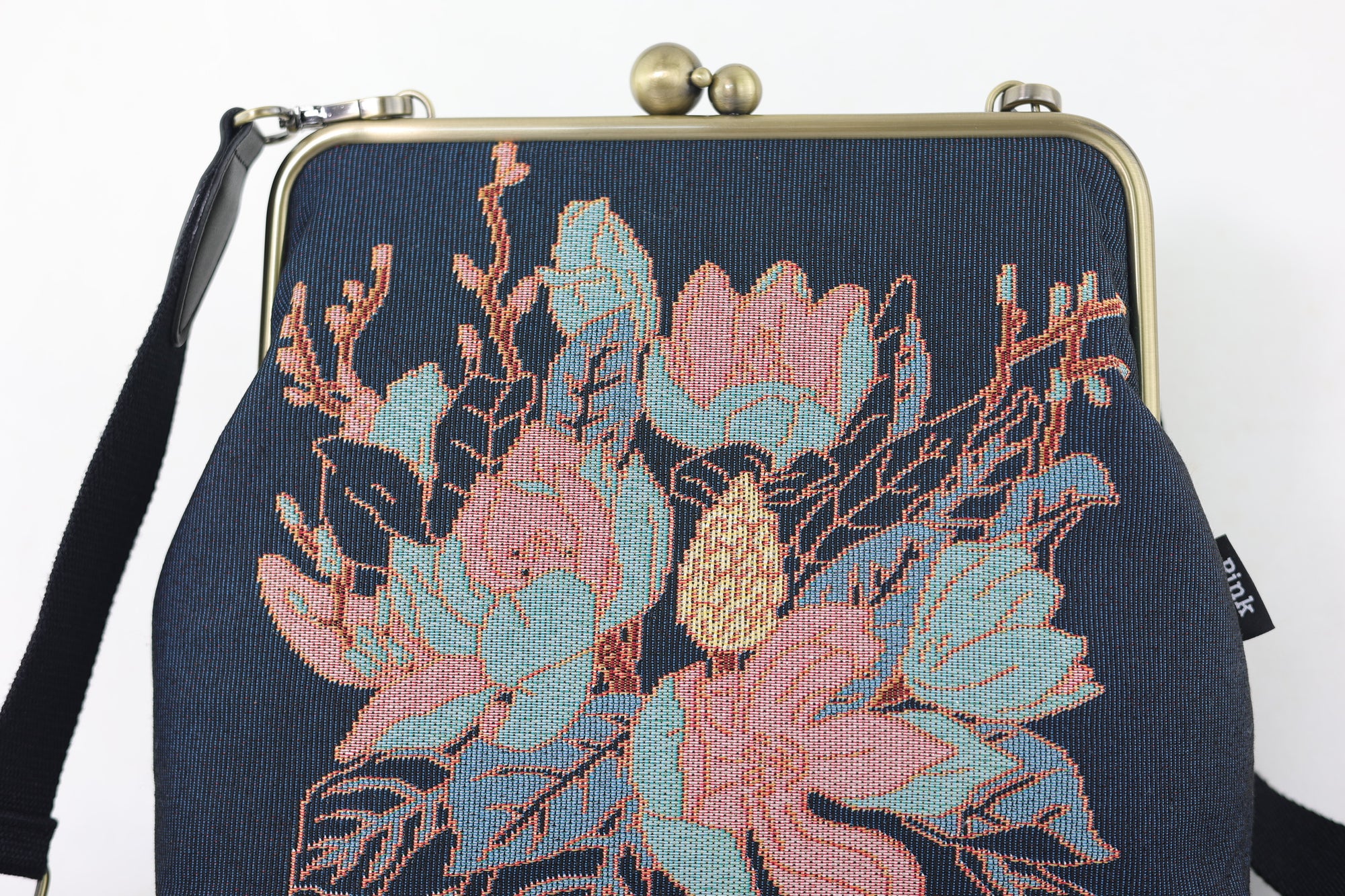 Tapestry Woven Fabric Magnolia Crossbody Bag | PINK OASIS