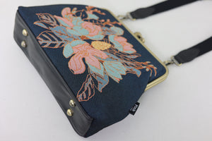 Tapestry Woven Fabric Magnolia Crossbody Bag | PINK OASIS