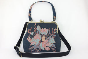 Tapestry Woven Fabric Magnolia Crossbody Bag | PINK OASIS