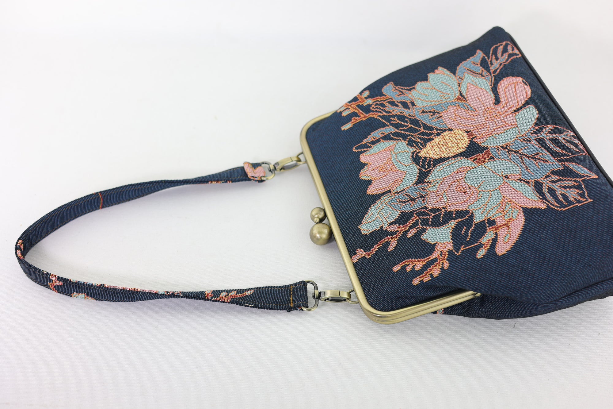 Tapestry Woven Fabric Magnolia Crossbody Bag | PINK OASIS