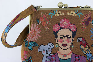 Tapestry Woven Fabric Frida Down Under Crossbody Bag | PINK OASIS