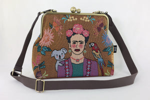 Tapestry Woven Fabric Frida Down Under Crossbody Bag | PINK OASIS