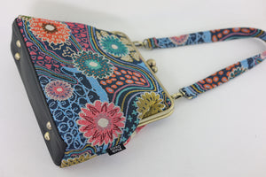 Tapestry Woven Fabric Gerberas Flower Crossbody Bag | PINK OASIS