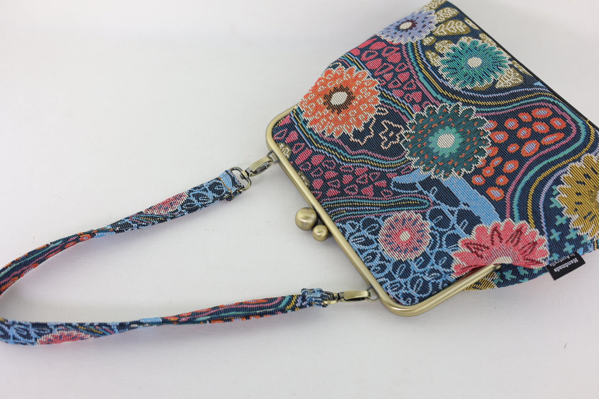 Tapestry Woven Fabric Gerberas Flower Crossbody Bag | PINK OASIS