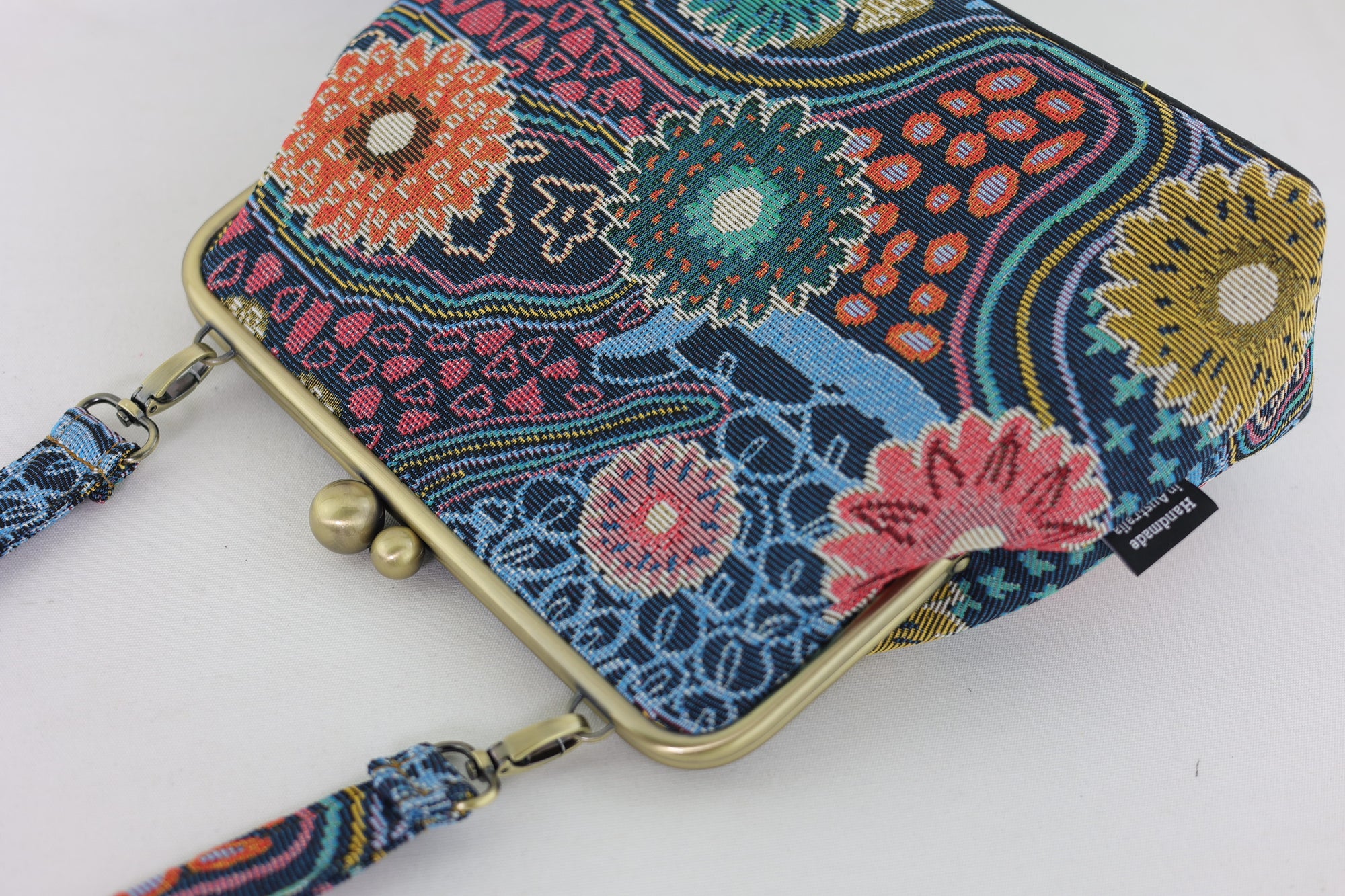 Tapestry Woven Fabric Gerberas Flower Crossbody Bag | PINK OASIS