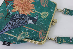 Tapestry Woven Fabric Magpie Waratah Green Crossbody Bag | PINK OASIS