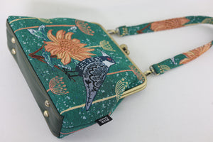 Tapestry Woven Fabric Magpie Waratah Green Crossbody Bag | PINK OASIS