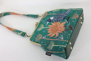 Tapestry Woven Fabric Magpie Waratah Green Crossbody Bag | PINK OASIS