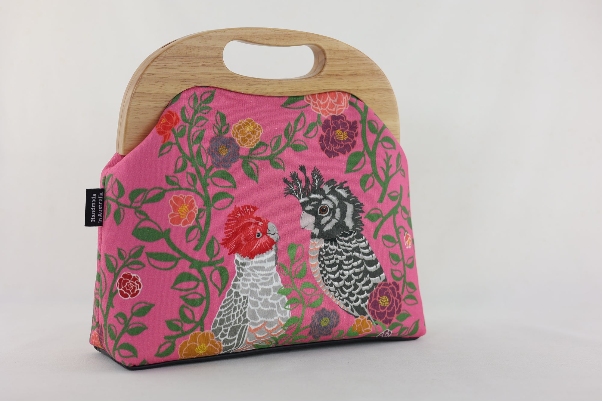 Gang-Gang Cockatoo Large Wood Frame Bag | PINK OASIS